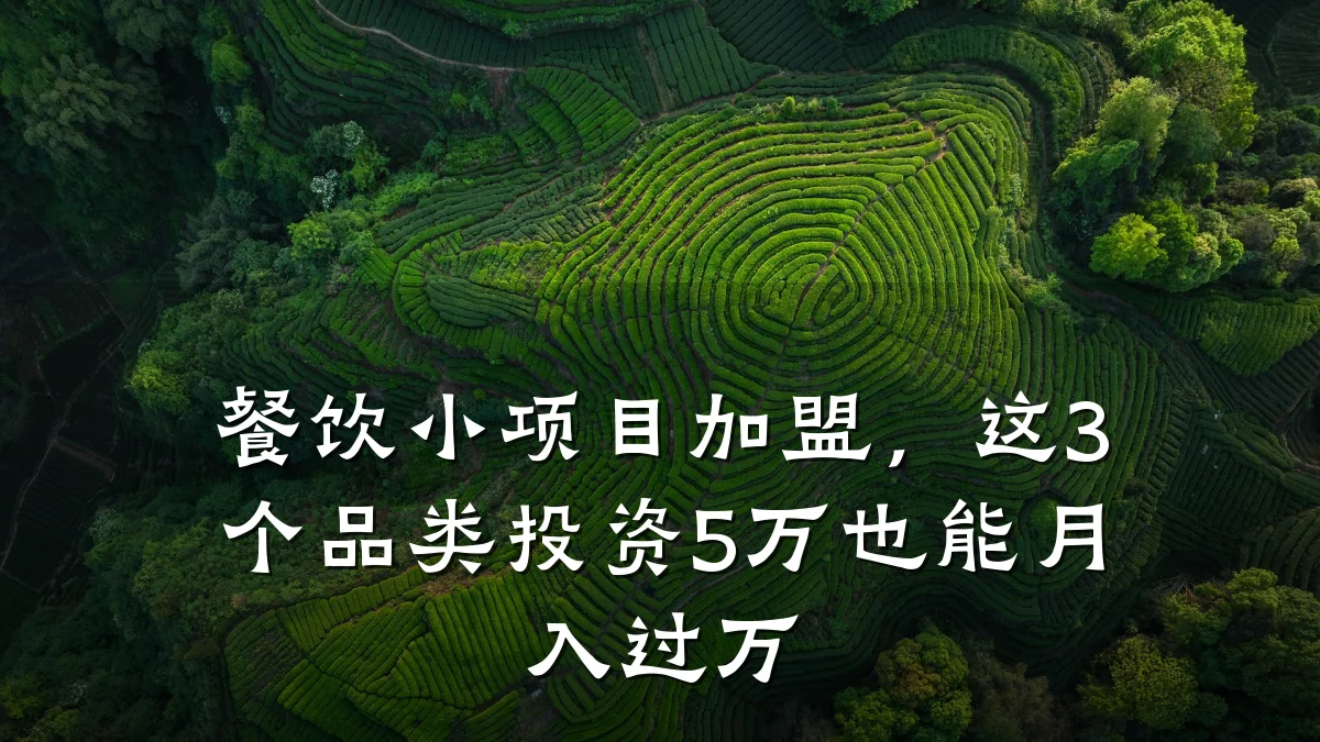 餐饮小项目加盟，这3个品类投资5万也能月入过万