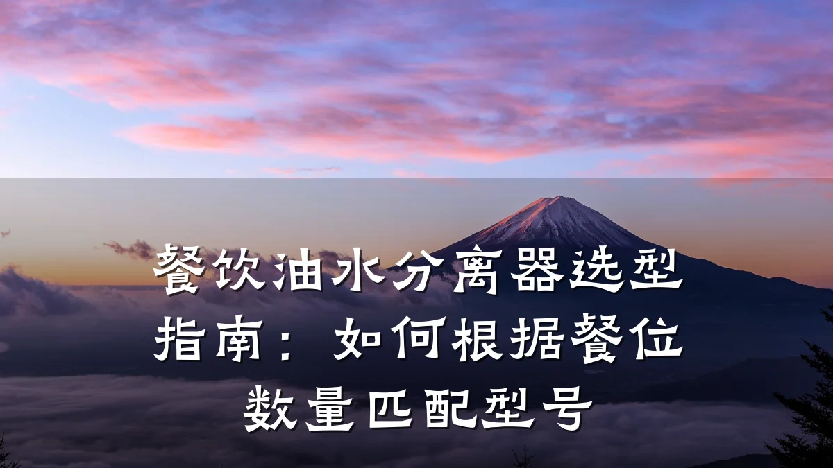 餐饮油水分离器选型指南：如何根据餐位数量匹配型号