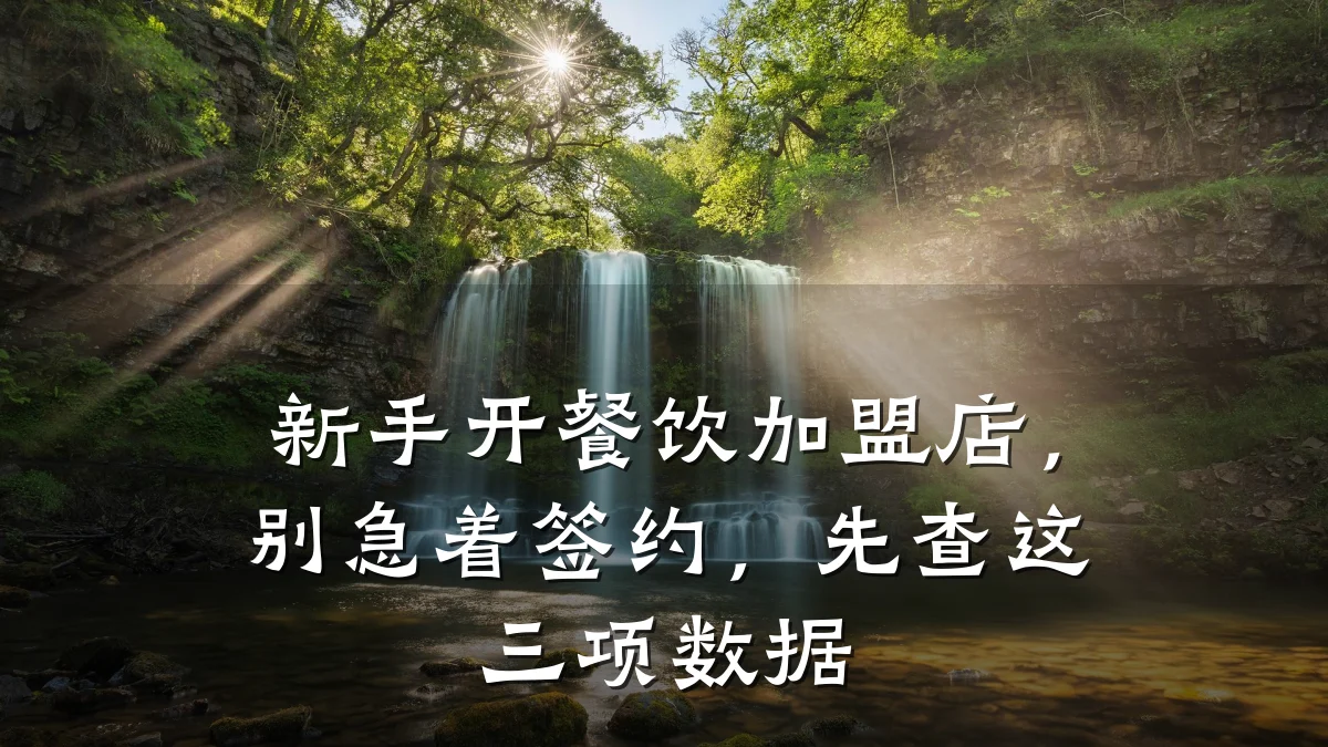 新手开餐饮加盟店，别急着签约，先查这三项数据
