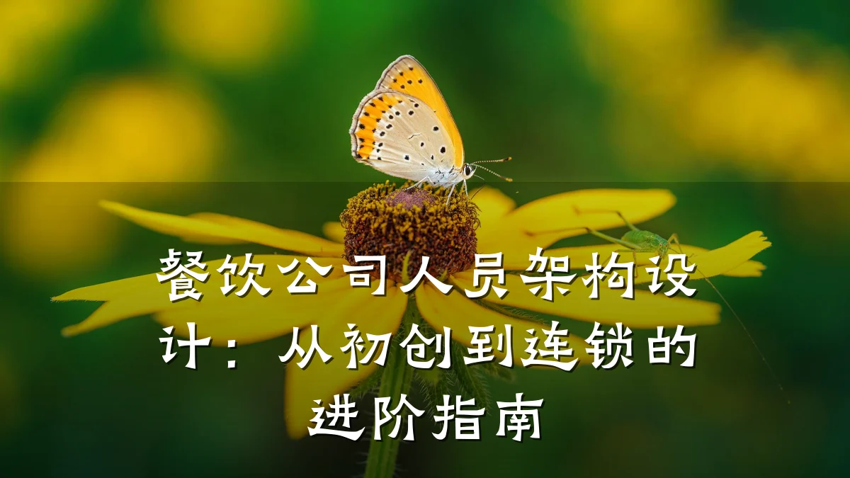餐饮公司人员架构设计：从初创到连锁的进阶指南