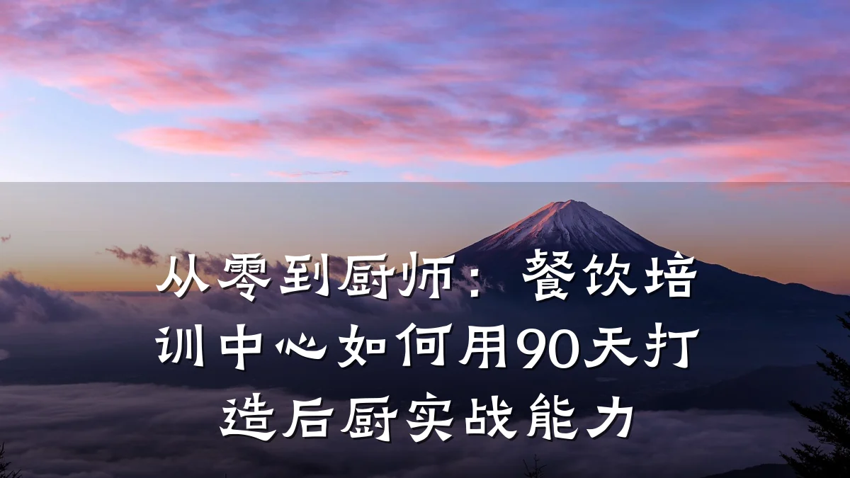 从零到厨师：餐饮培训中心如何用90天打造后厨实战能力