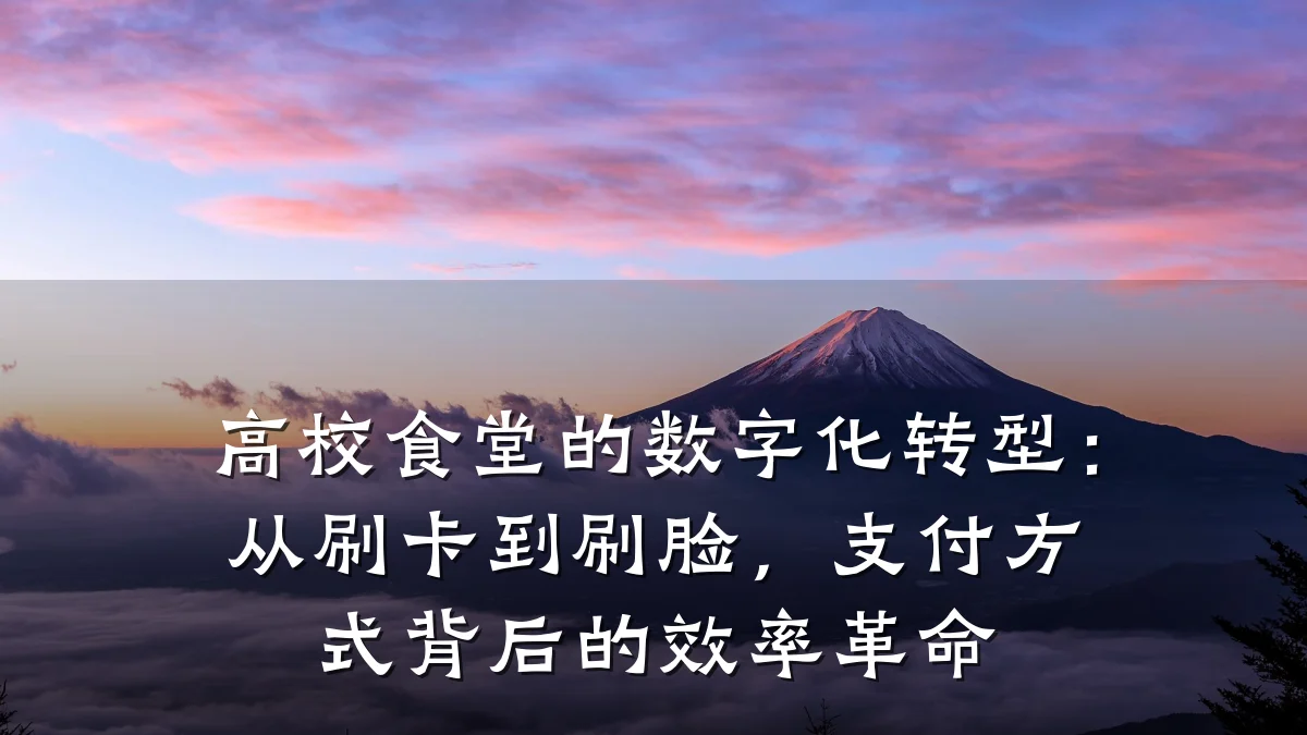 高校食堂的数字化转型：从刷卡到刷脸，支付方式背后的效率革命