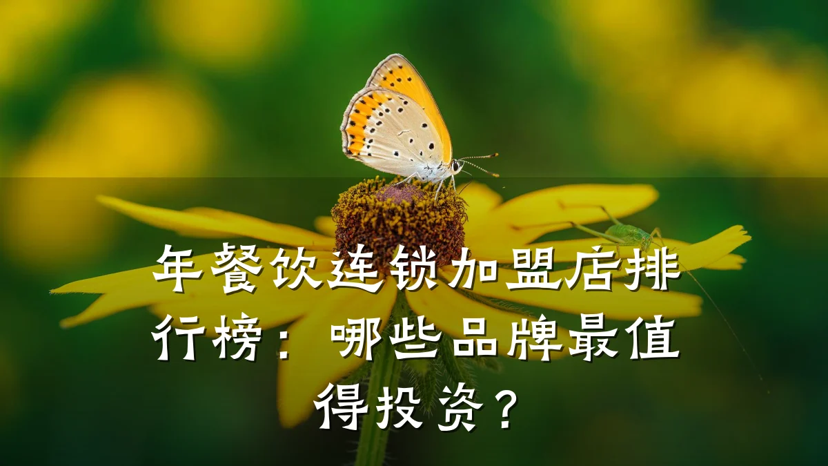 年餐饮连锁加盟店排行榜：哪些品牌最值得投资？