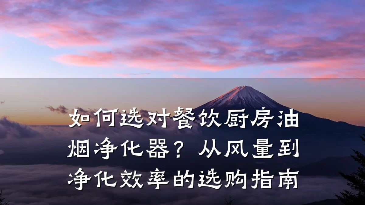 如何选对餐饮厨房油烟净化器？从风量到净化效率的选购指南