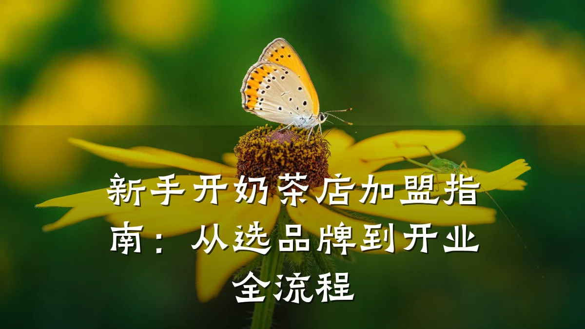 新手开奶茶店加盟指南：从选品牌到开业全流程