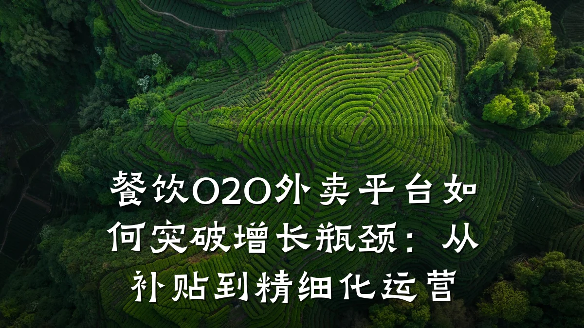 餐饮O2O外卖平台如何突破增长瓶颈：从补贴到精细化运营