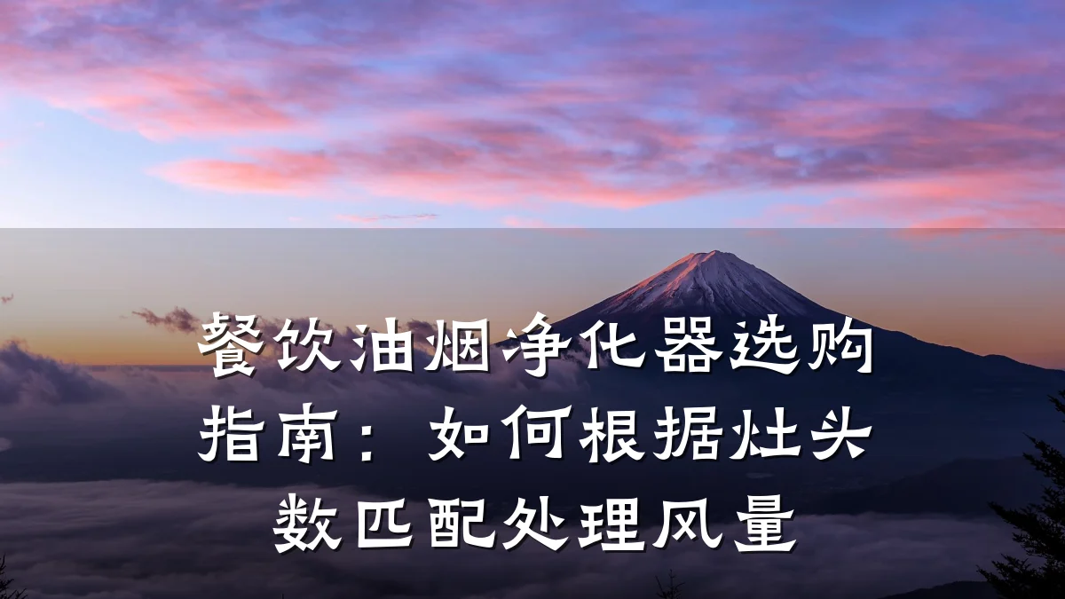 餐饮油烟净化器选购指南：如何根据灶头数匹配处理风量