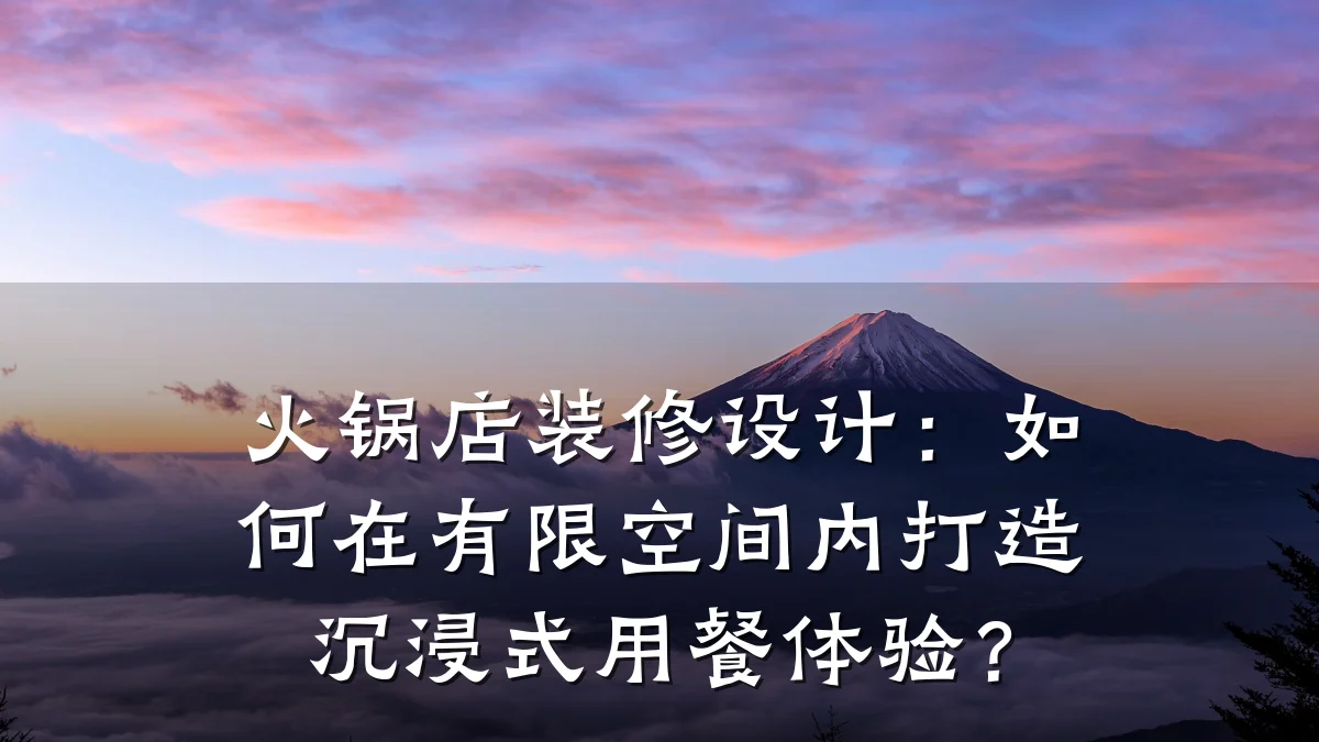 火锅店装修设计：如何在有限空间内打造沉浸式用餐体验？