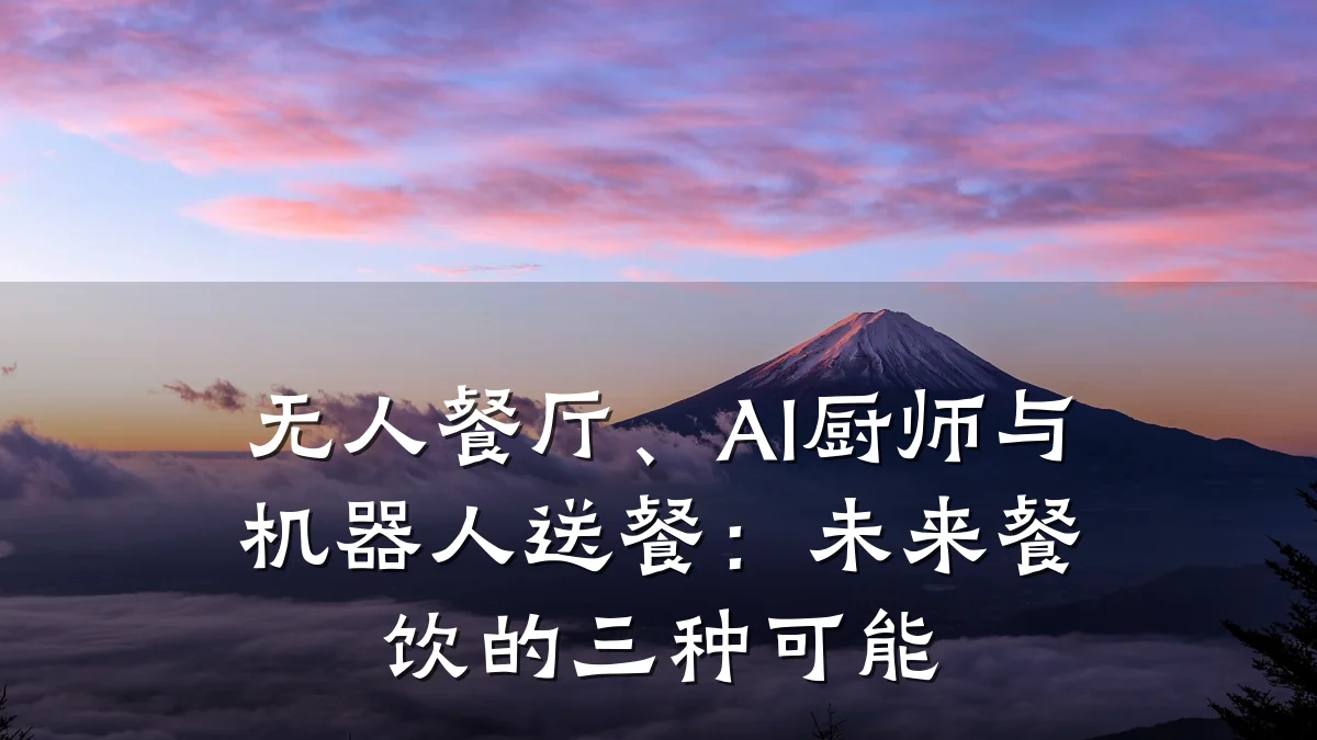 无人餐厅、AI厨师与机器人送餐：未来餐饮的三种可能