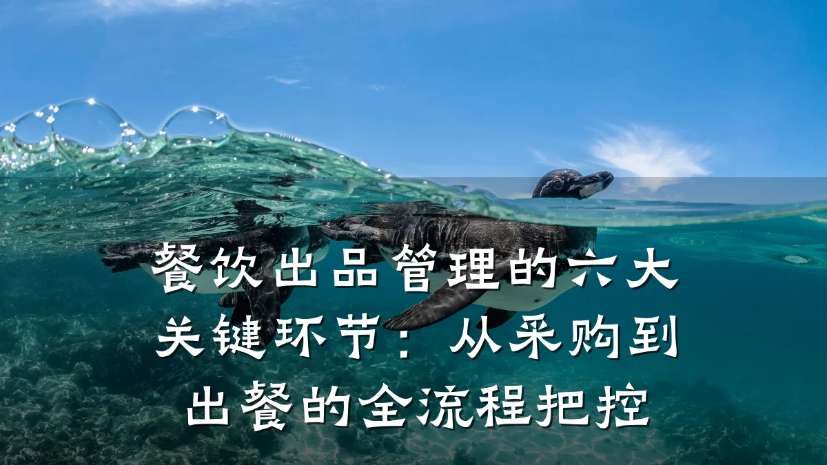餐饮出品管理的六大关键环节：从采购到出餐的全流程把控