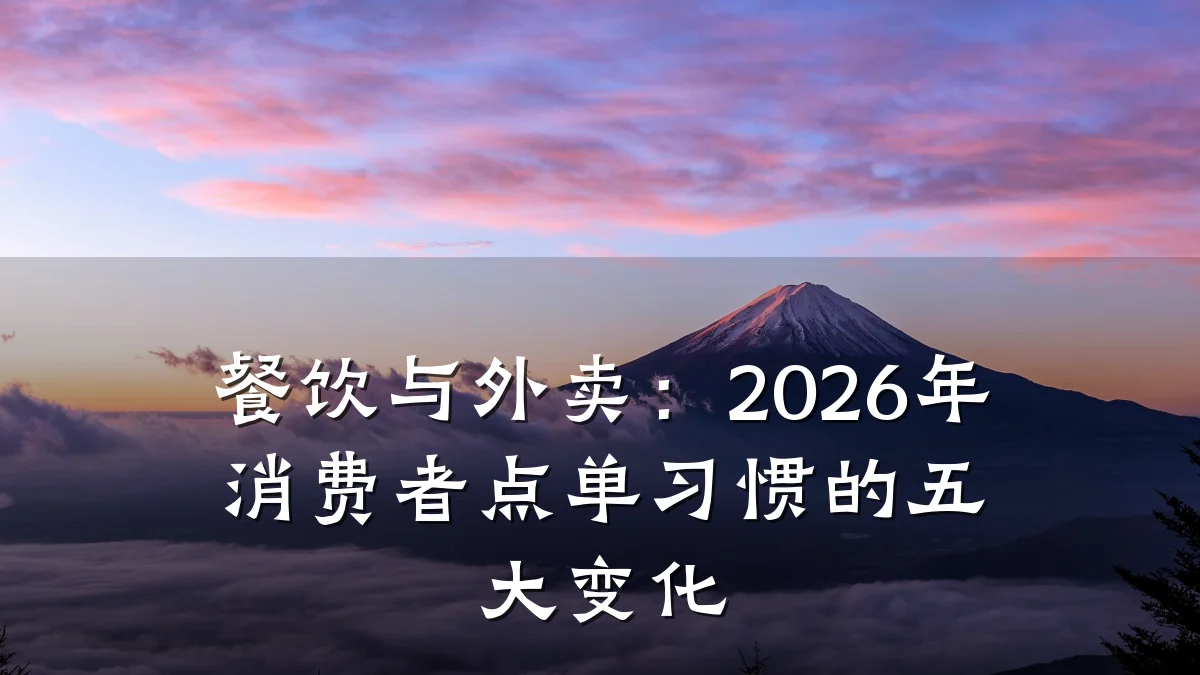 餐饮与外卖：2026年消费者点单习惯的五大变化