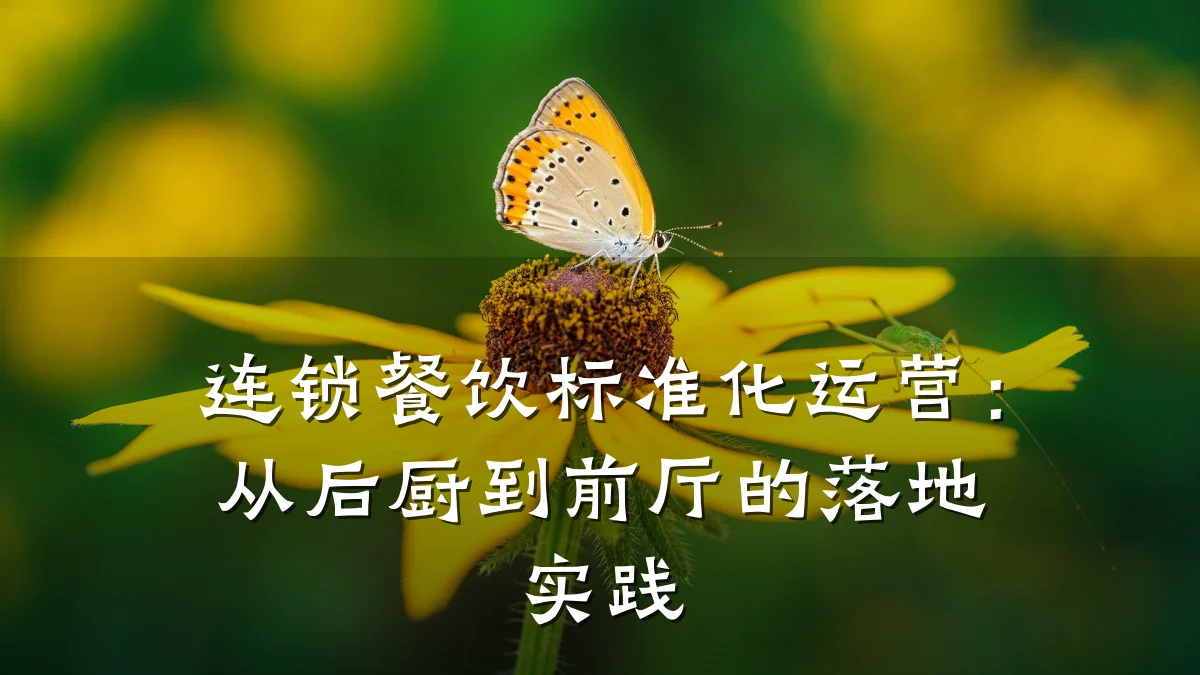 连锁餐饮标准化运营：从后厨到前厅的落地实践