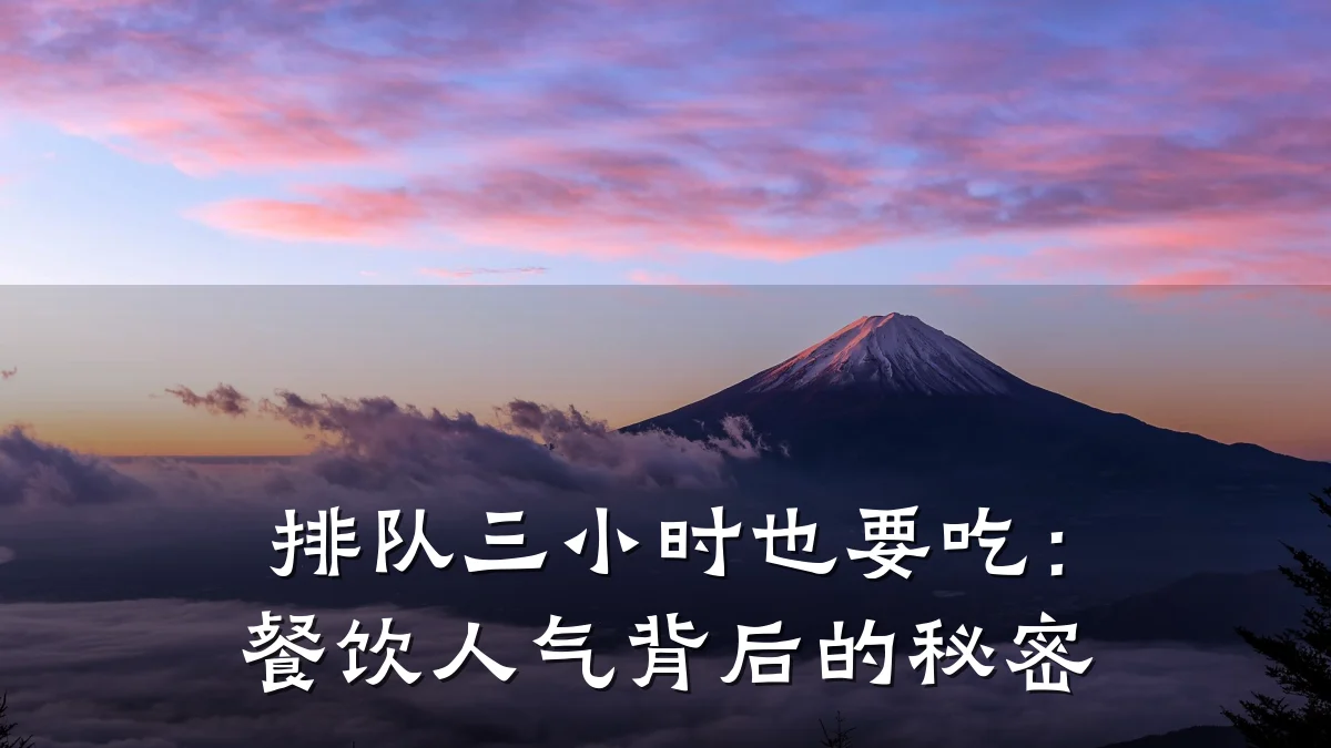 排队三小时也要吃：餐饮人气背后的秘密