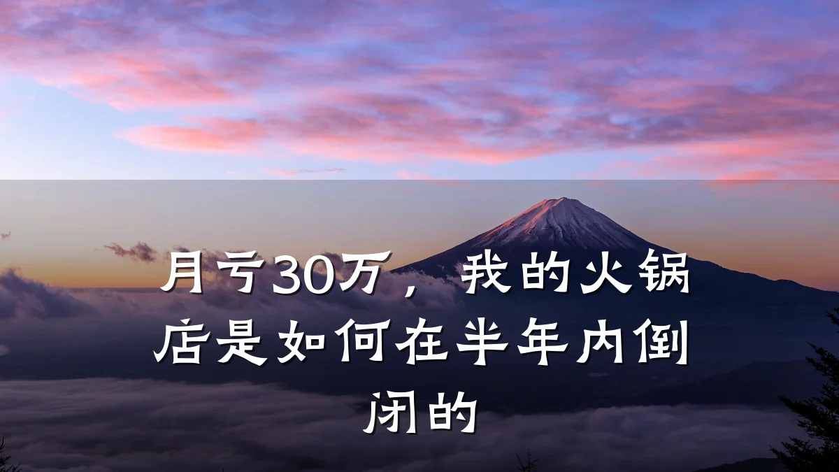 月亏30万，我的火锅店是如何在半年内倒闭的