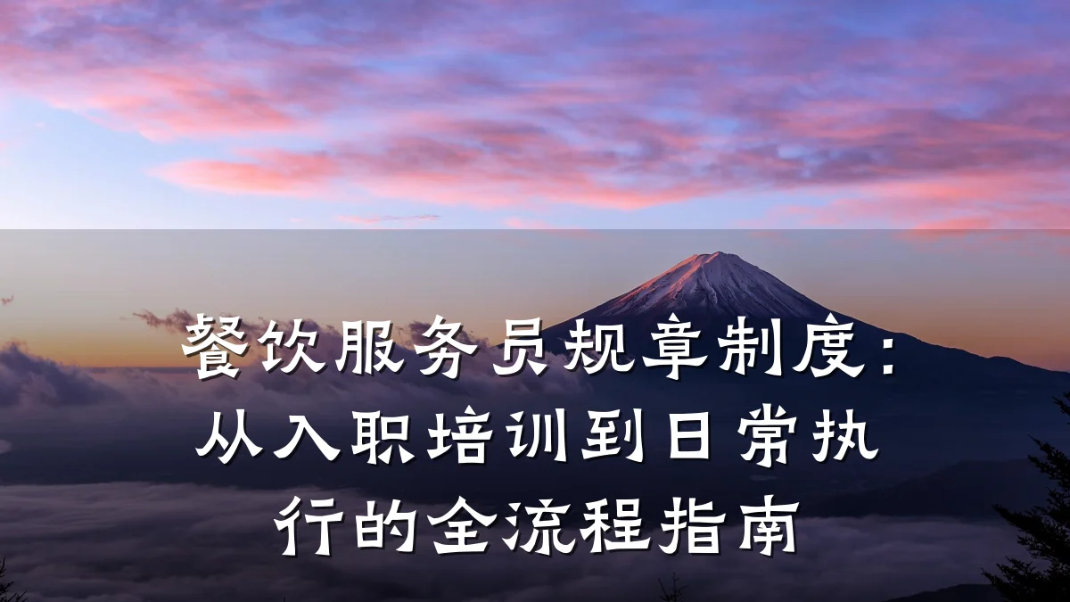 餐饮服务员规章制度：从入职培训到日常执行的全流程指南