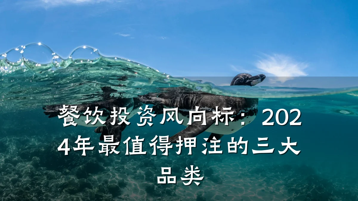 餐饮投资风向标:2024年最值得押注的三大品类