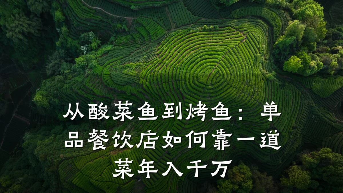 从酸菜鱼到烤鱼：单品餐饮店如何靠一道菜年入千万