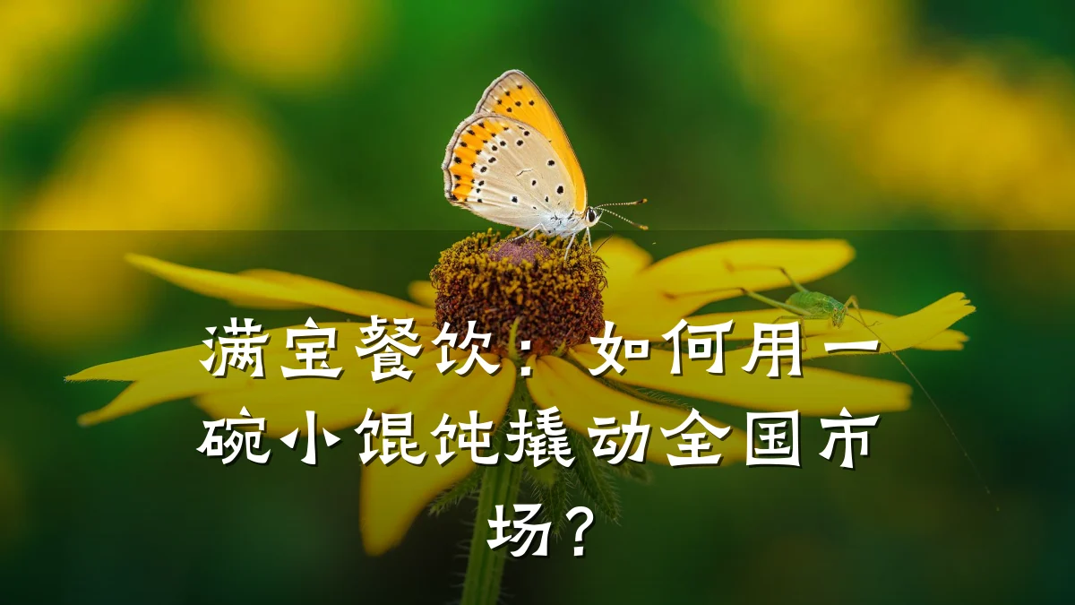 满宝餐饮：如何用一碗小馄饨撬动全国市场？