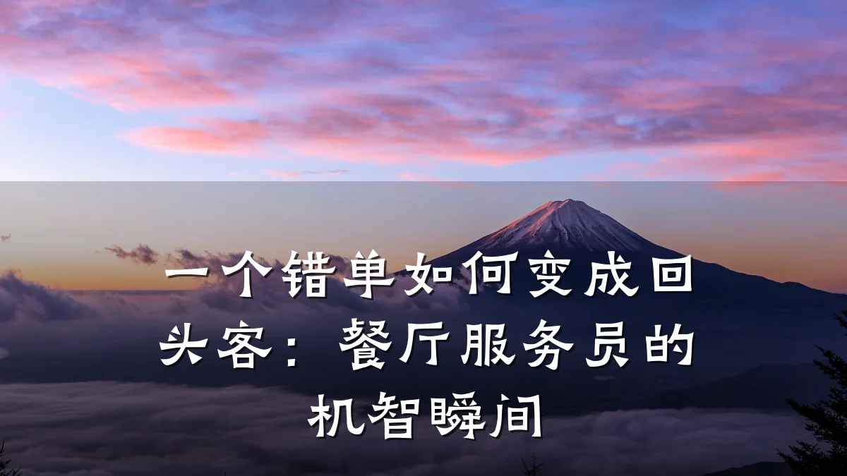 一个错单如何变成回头客：餐厅服务员的机智瞬间
