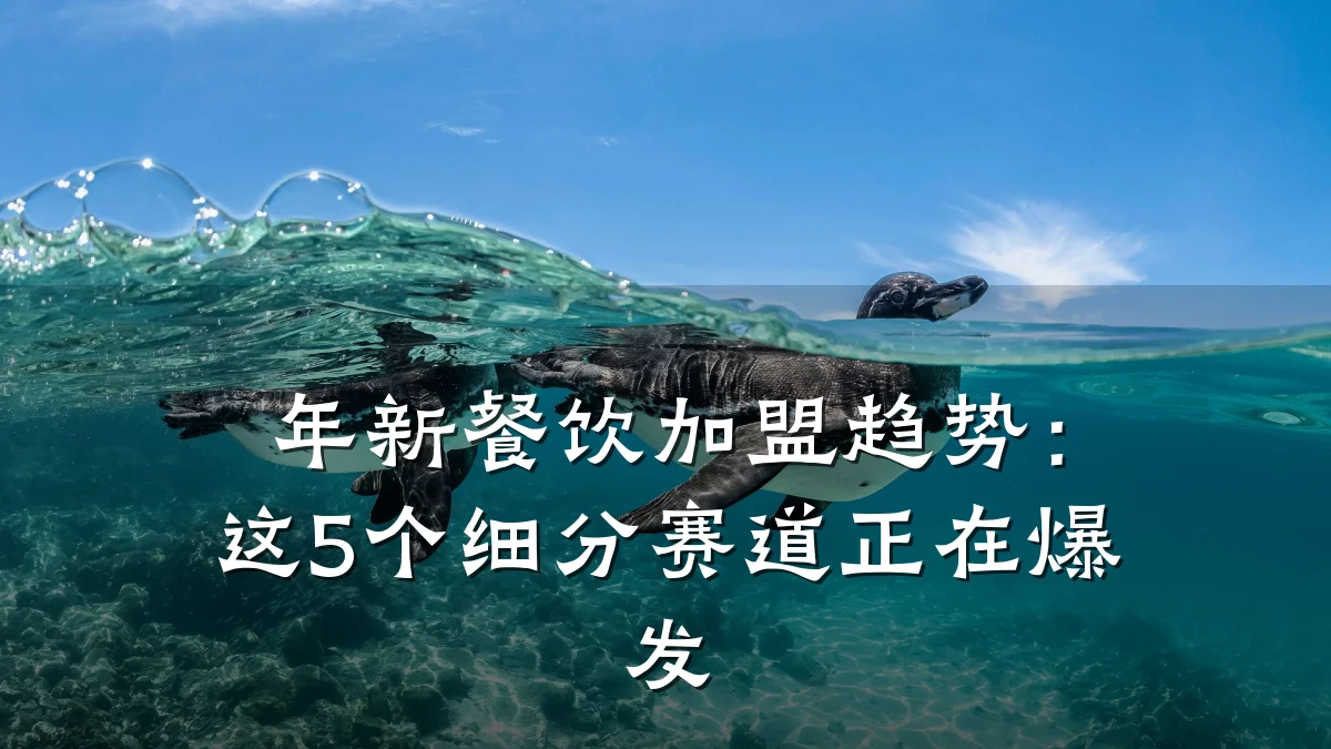 年新餐饮加盟趋势：这5个细分赛道正在爆发