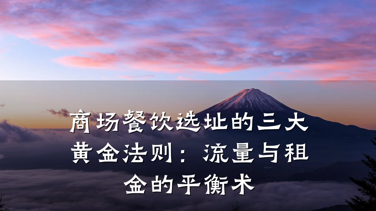 商场餐饮选址的三大黄金法则：流量与租金的平衡术