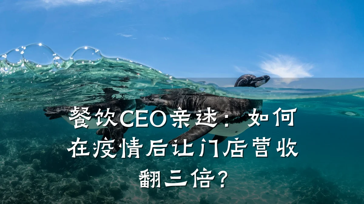 餐饮CEO亲述：如何在疫情后让门店营收翻三倍？