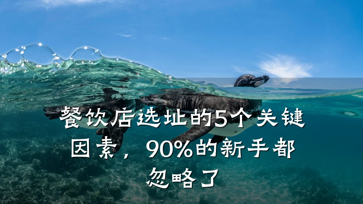 餐饮店选址的5个关键因素，90%的新手都忽略了