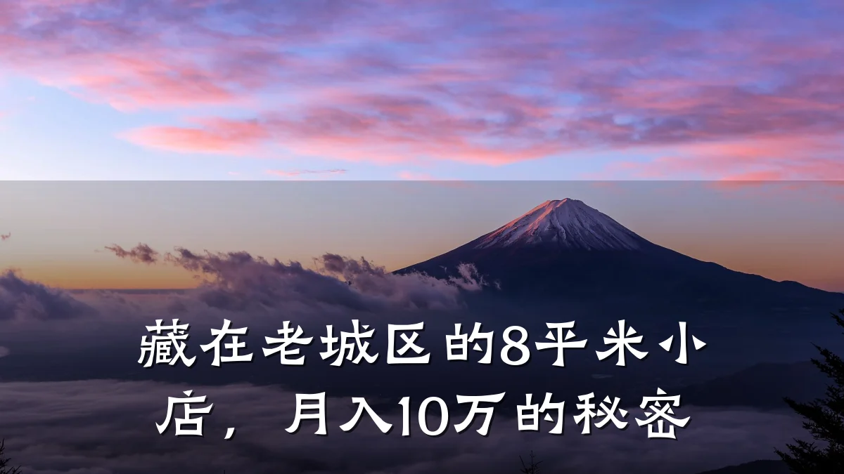 藏在老城区的8平米小店，月入10万的秘密