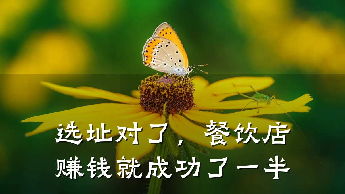 选址对了，餐饮店赚钱就成功了一半